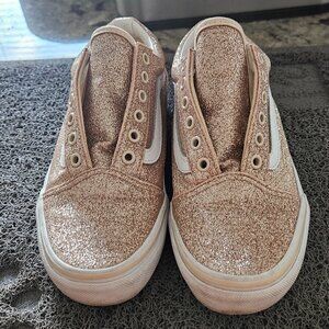 Vans Old Skool Glitter Gold Sneakers, Youth Size 3